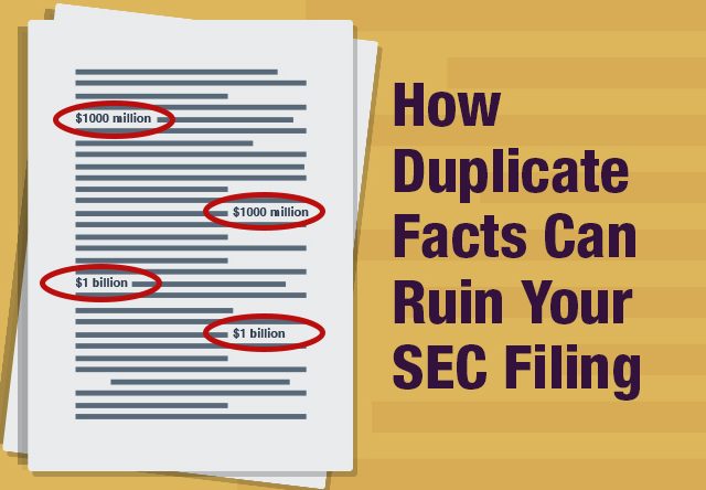 How Duplicate Facts Can Ruin Your SEC Filing
