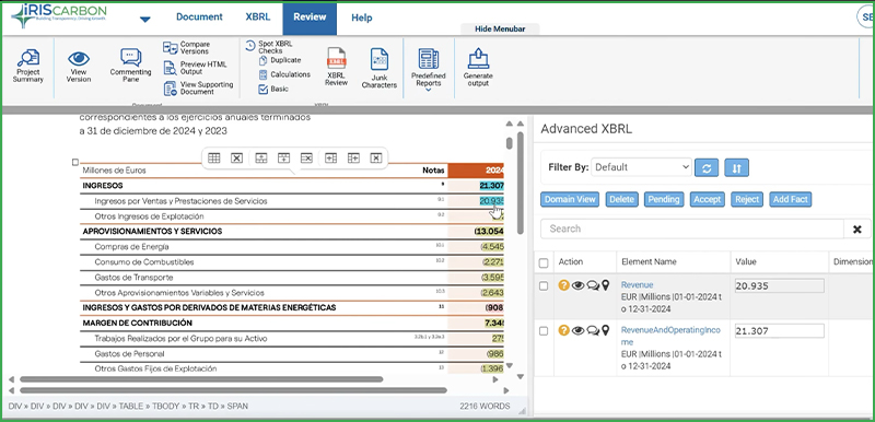 Built-in validation for ESMA