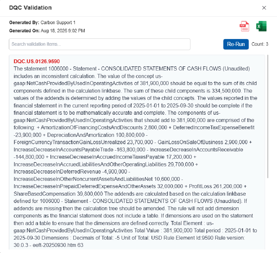 XBRL errors